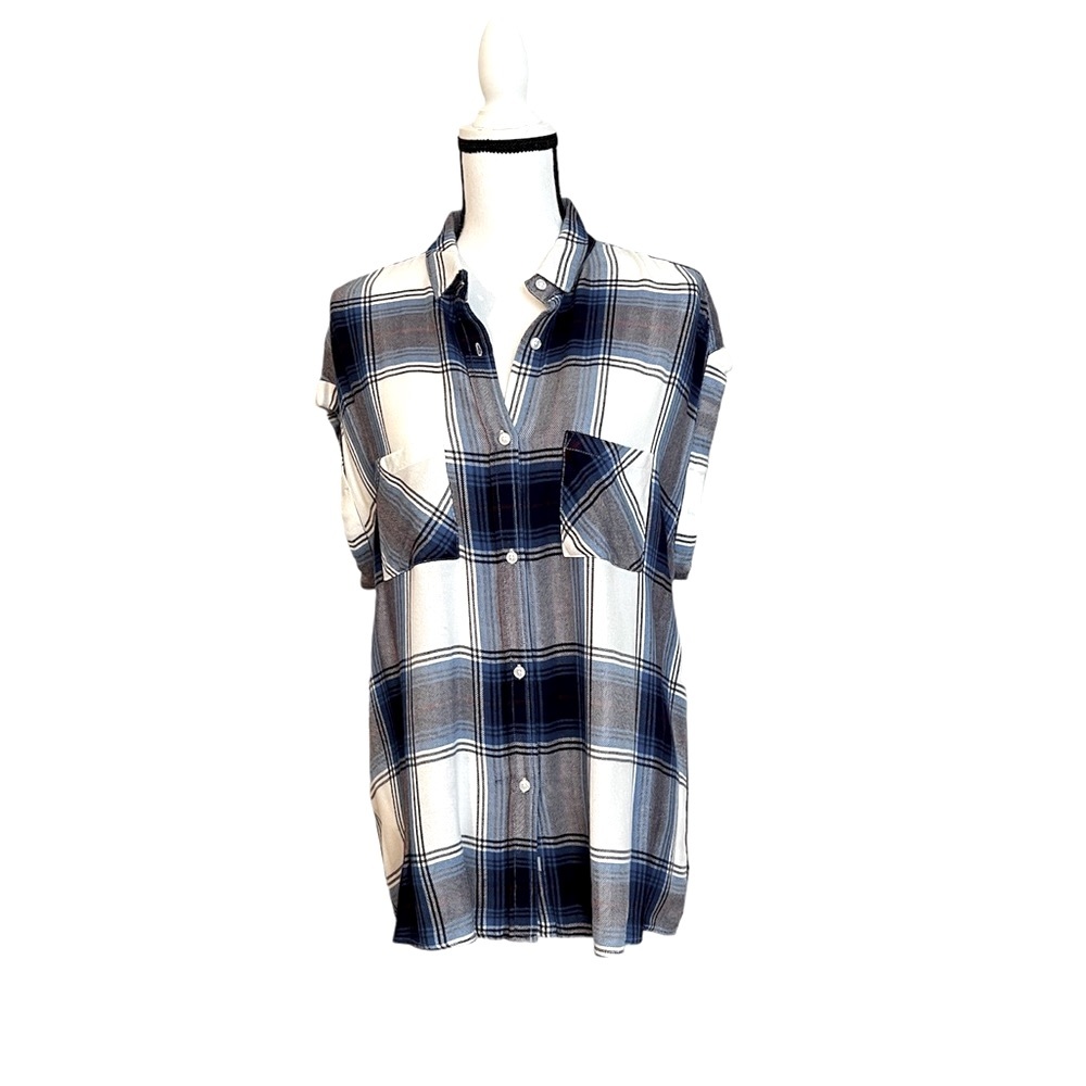 Rails Plaid Rolled Sleeve Button Down Shirt - Picture 3 of 14